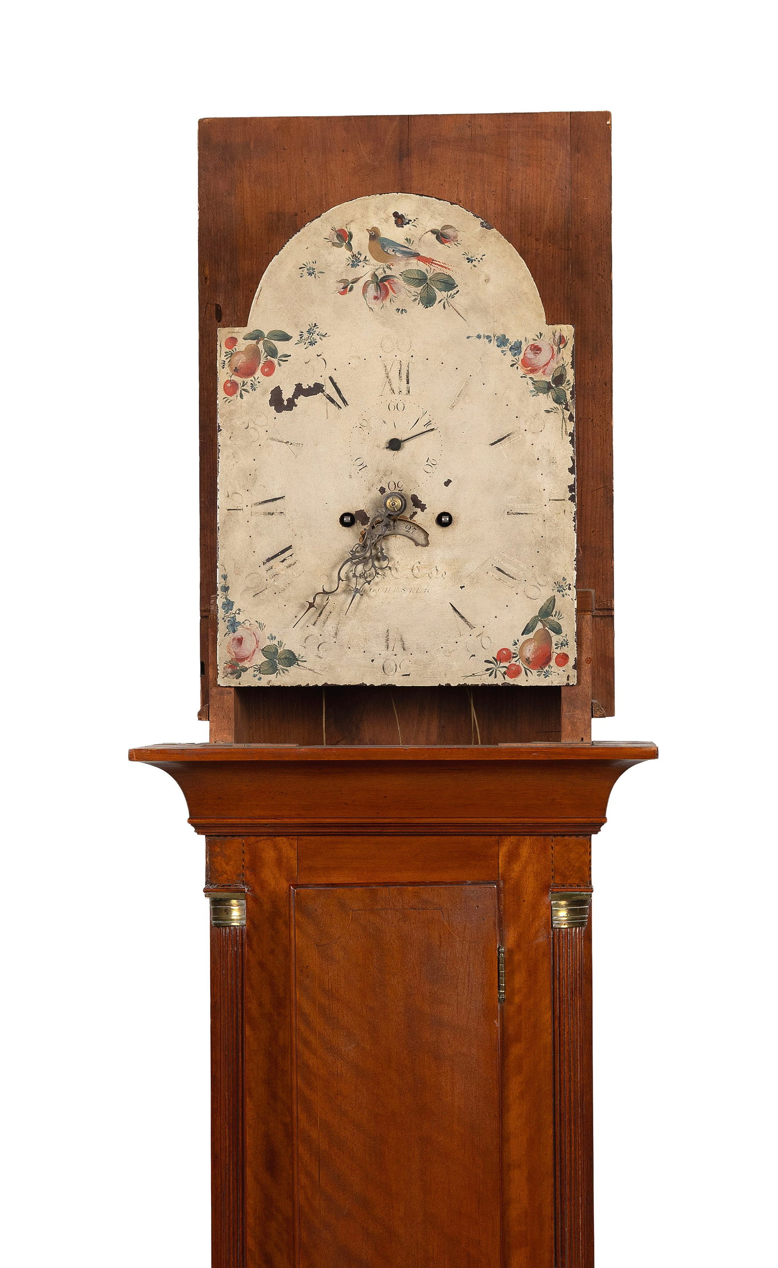 TALL-CASE CLOCK BY JAMES COLE Rochester, New Hampshire, Circa 1800 Height 92". Width 18". Depth - 2