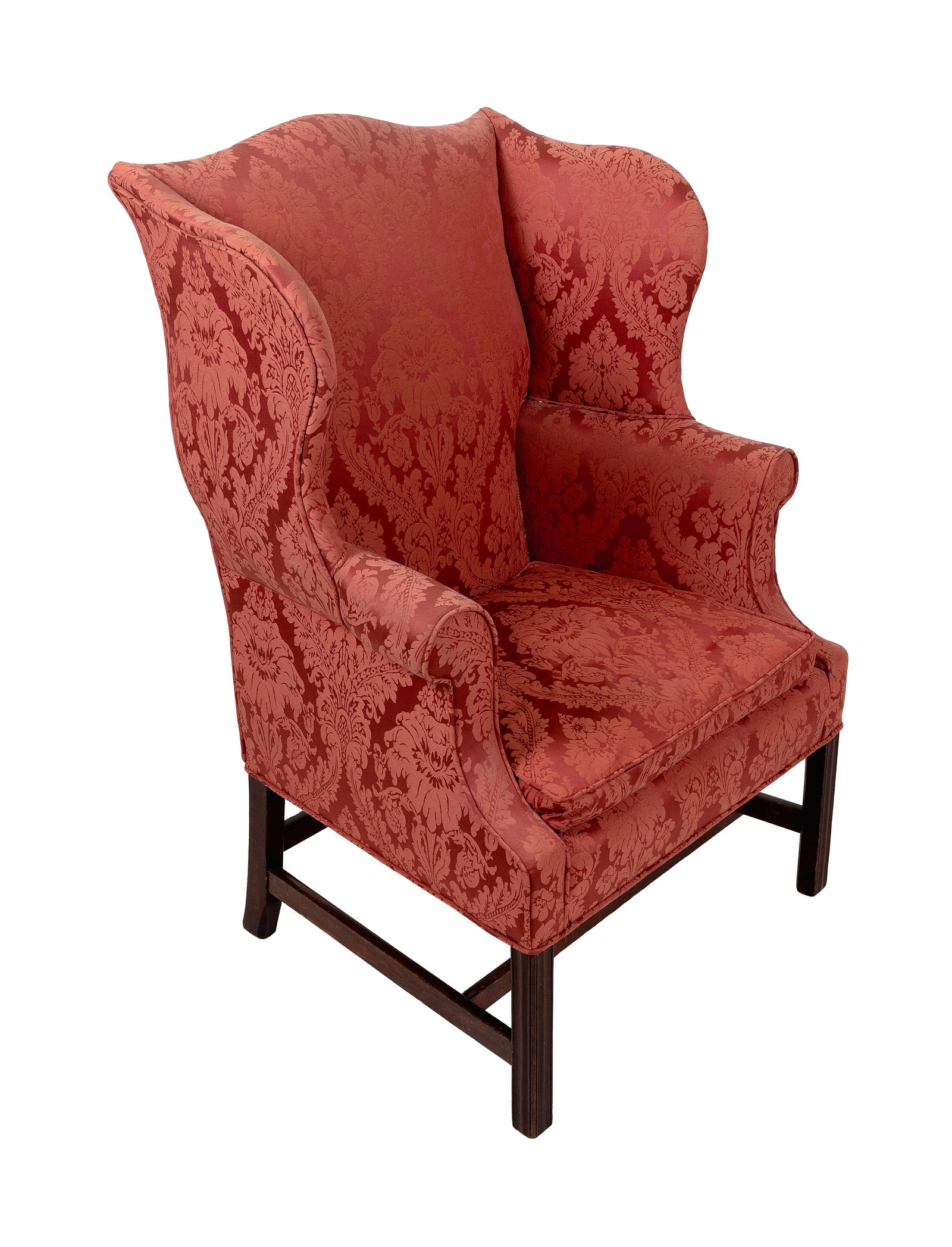 CHIPPENDALE WING CHAIR Circa 1780 Back height 45.5". Seat height 20". (1 of 1)