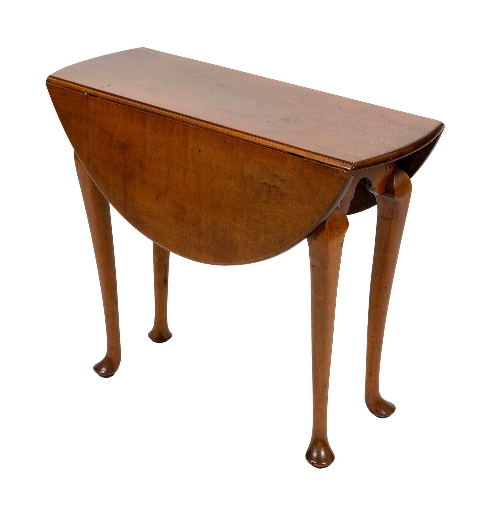 DIMINUTIVE QUEEN ANNE MAPLE DROP-LEAF TABLE Second Half of the 18th Century Height 24.75". Length (1 of 1)