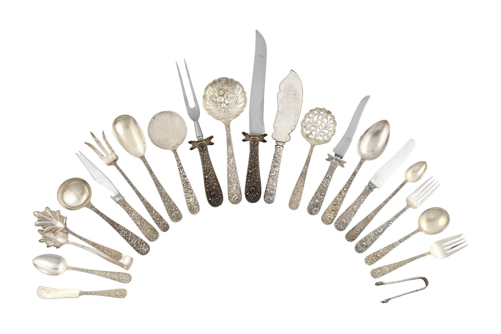 KIRK & SON "BALTIMORE ROSE" STERLING SILVER FLATWARE SERVICE Philadelphia, Late 19th/Early 20th (1 of 1)