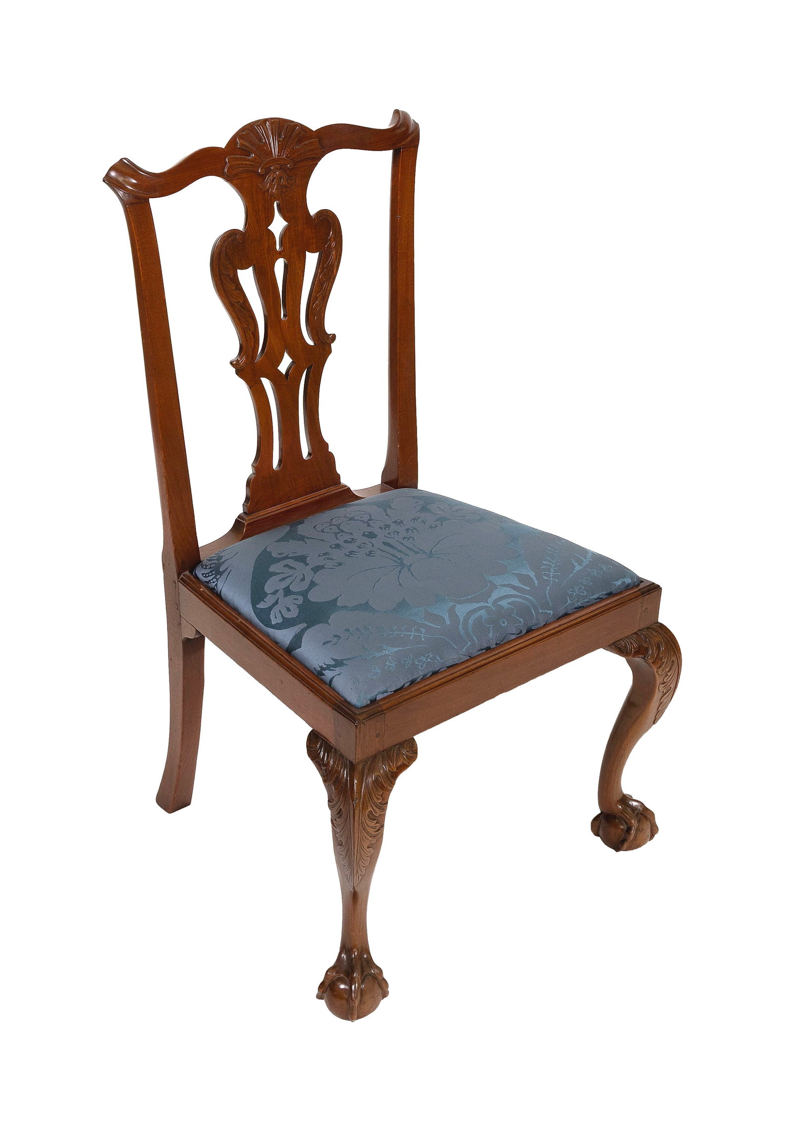 CHIPPENDALE MAHOGANY SIDE CHAIR Circa 1780 Back height 36.75". Seat height 17". (1 of 1)