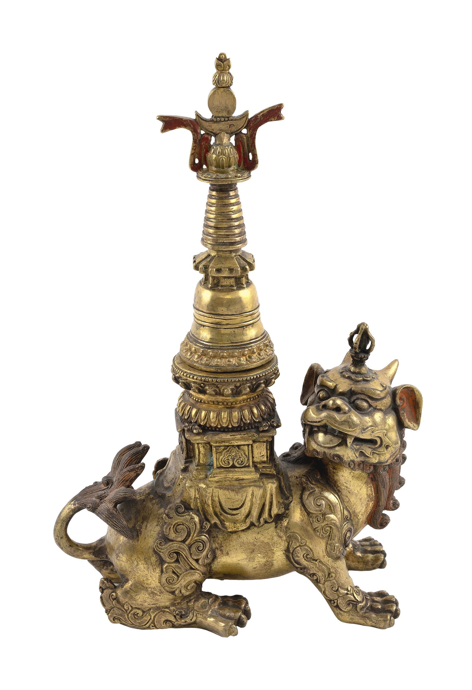 CHINESE BRONZE FOO DOG 19th Century or Earlier Height 14". Length 9". (1 of 4)