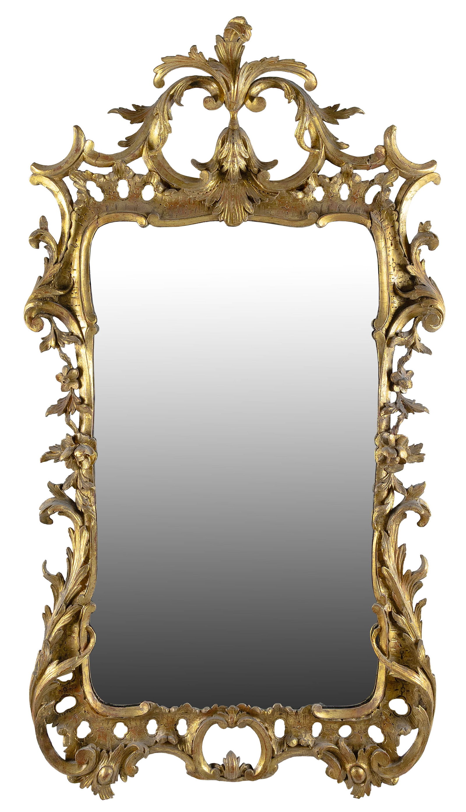 GEORGE III ROCOCO GILT MIRROR England, Late 18th Century Height 48". Width 26.5". (1 of 1)