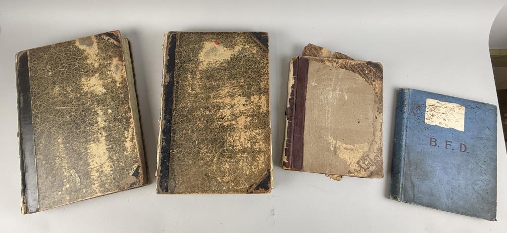 TWO BOSTON FIRE LOGS AND A NEW YORK POLICE DEPARTMENT LOG From 1886 and 1922 11.5" x 10" and 16" x (1 of 5)