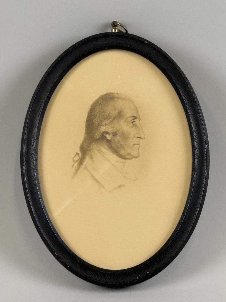 PENCIL PROFILE PORTRAIT OF GEORGE WASHINGTON Late 18th/Early 19th Century Framed 7.5" x 5.75". (1 of 1)