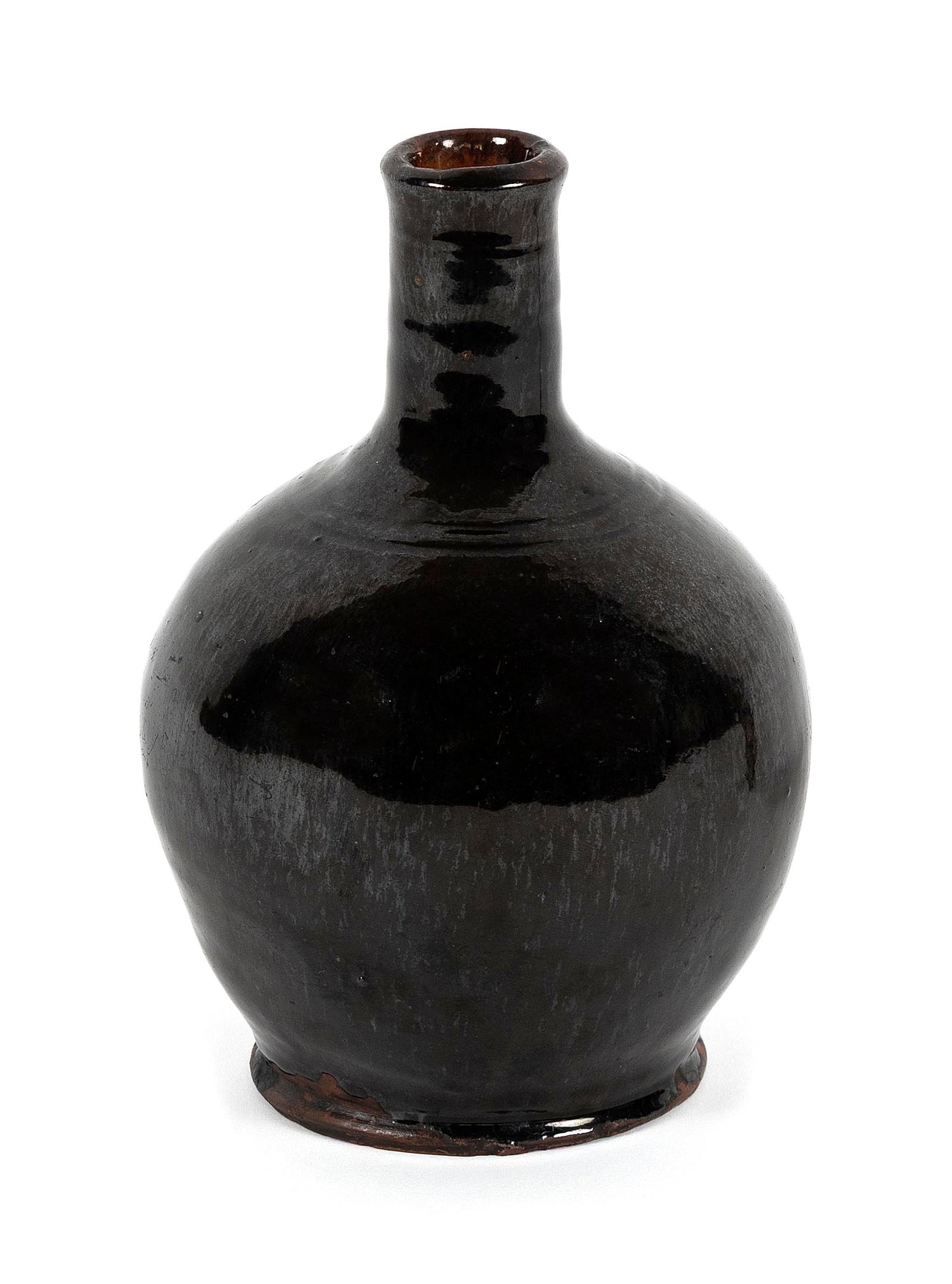 BRISTOL COUNTY, MASSACHUSETTS REDWARE POTTERY BOTTLE 19th Century Height 7". (1 of 3)