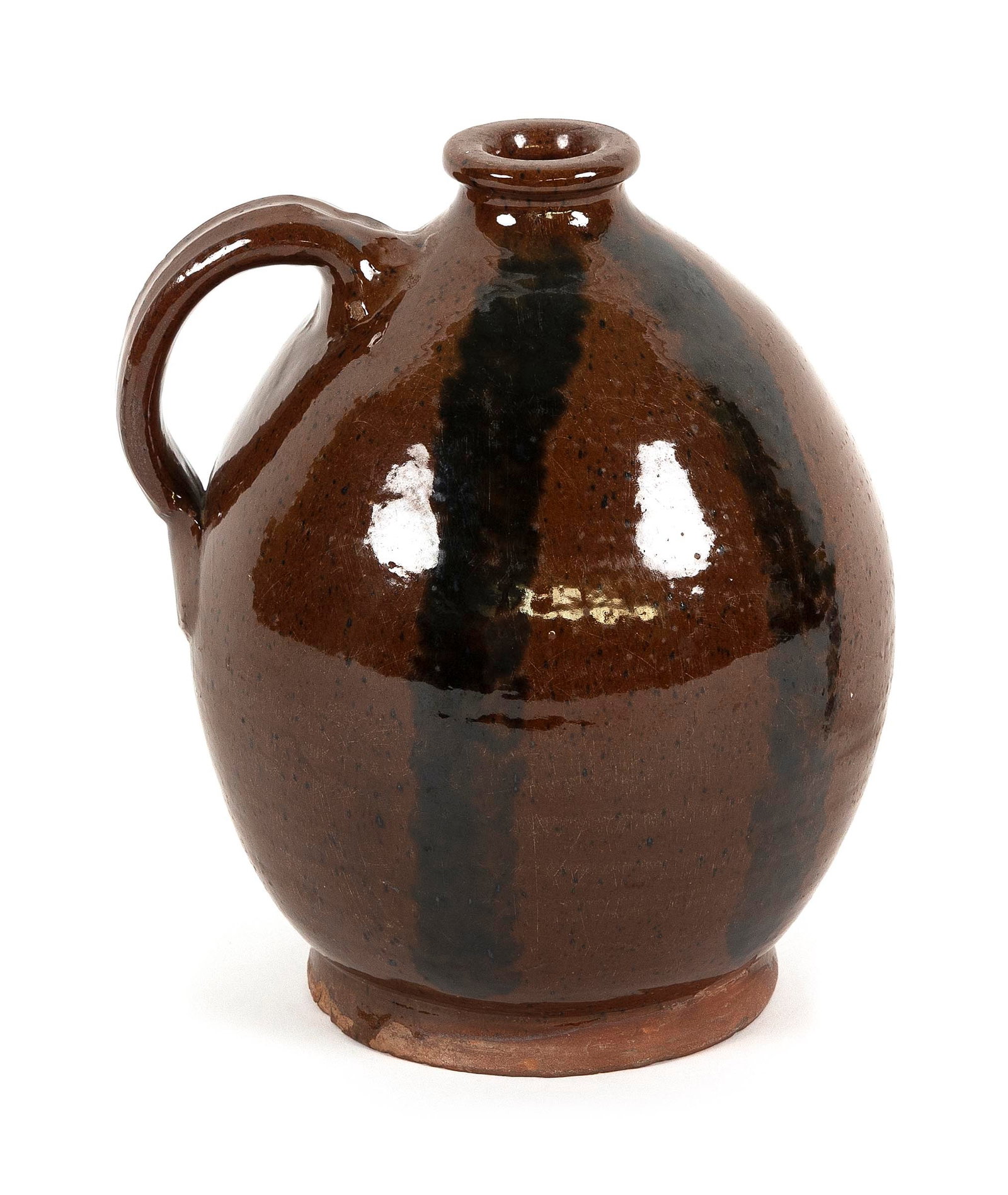 JOHN HOWARD CORLISS REDWARE POTTERY JUG Days Ferry, Maine, 19th Century Height 8". (1 of 1)