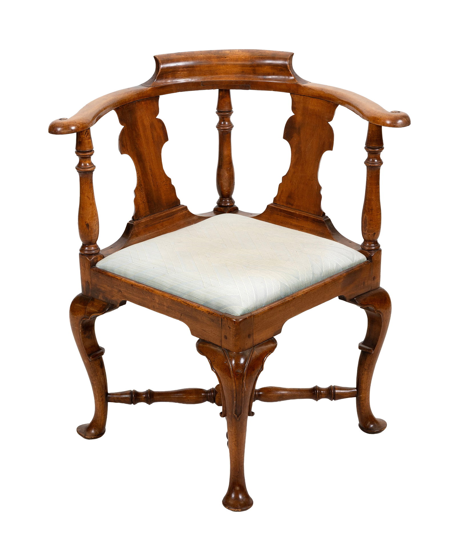 QUEEN ANNE CORNER CHAIR Boston, 18th Century Back height 32". Seat height 18.5". (1 of 3)