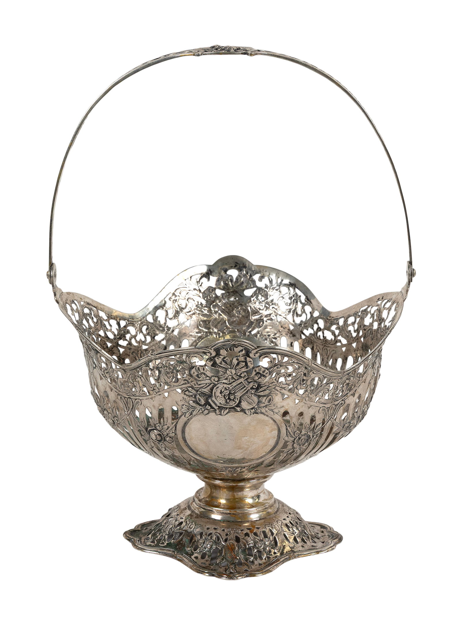 GERMAN 800 SILVER RETICULATED BASKET 19th Century Approx. 17.6 troy oz. (1 of 1)