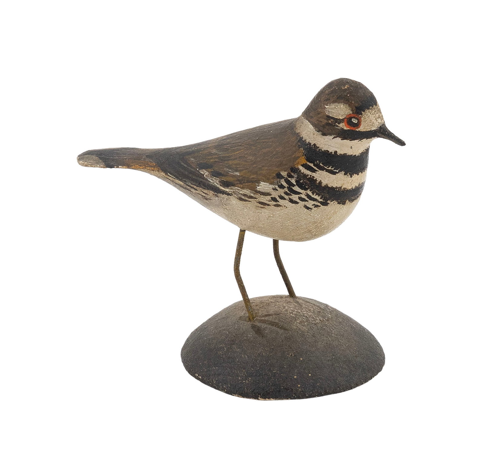 A. ELMER CROWELL MINIATURE KILLDEER East Harwich, Massachusetts, 1862-1952 Height 2.5". Length 3". (1 of 3)