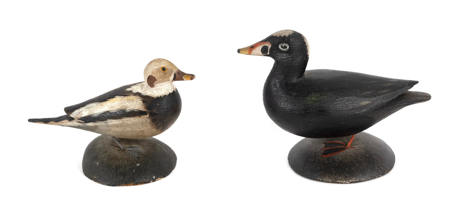 TWO A. ELMER CROWELL MINIATURES East Harwich, Massachusetts, 1862-1952 Heights 2.25" and 2.75". (1 of 1)