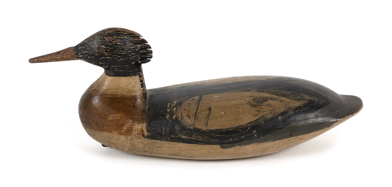 RED-BREASTED MERGANSER DRAKE DECOY ATTRIBUTED TO CHARLES BIRCH Willis Wharf, Virginia, 1867-1956 (1 of 1)