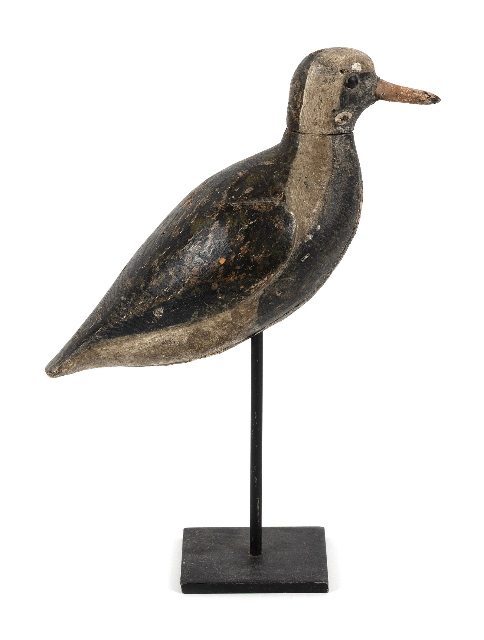BLACK PLOVER DECOY ATTRIBUTED TO OBEDIAH VERITY Seaford, New York, 1850-1910 Length 10.5". (1 of 1)