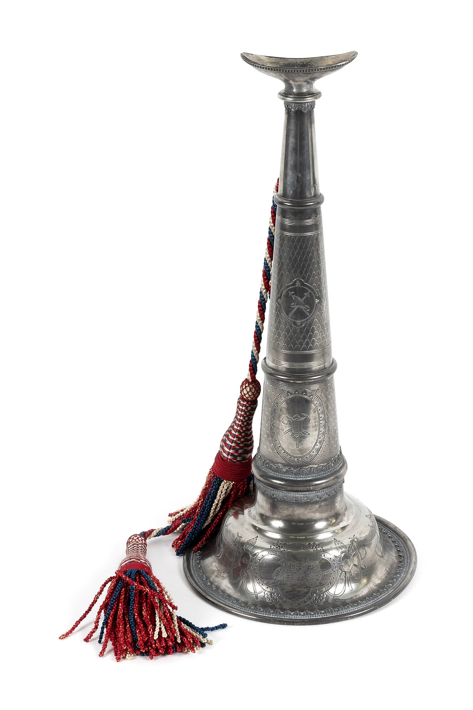 SILVER PLATED PRESENTATION FIRE TRUMPET Late 19th Century Length 19". (1 of 1)