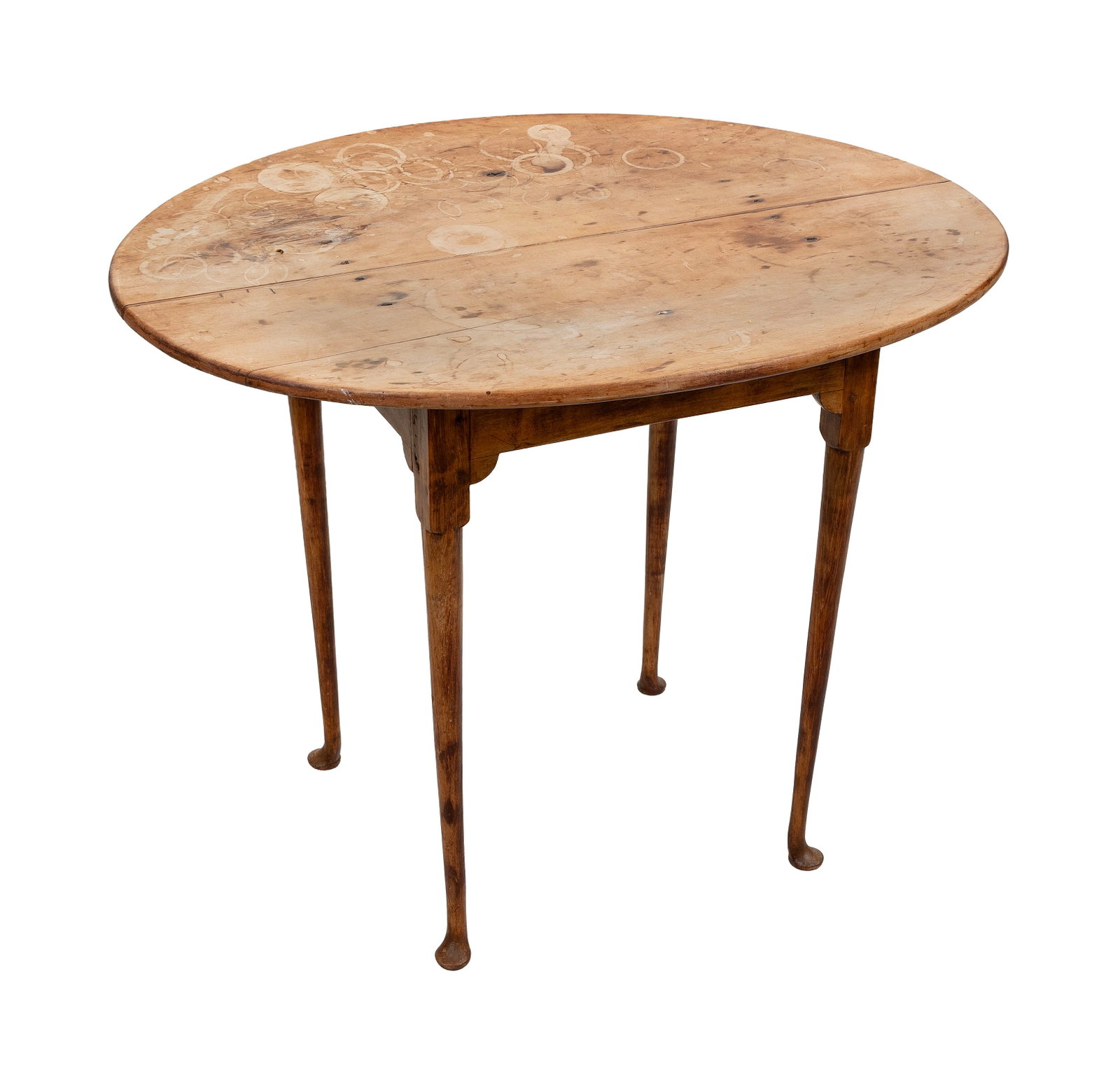 QUEEN ANNE MAPLE TEA TABLE New England, Circa 1740 Height 26.75". Length 35". Width 27.5". (1 of 4)