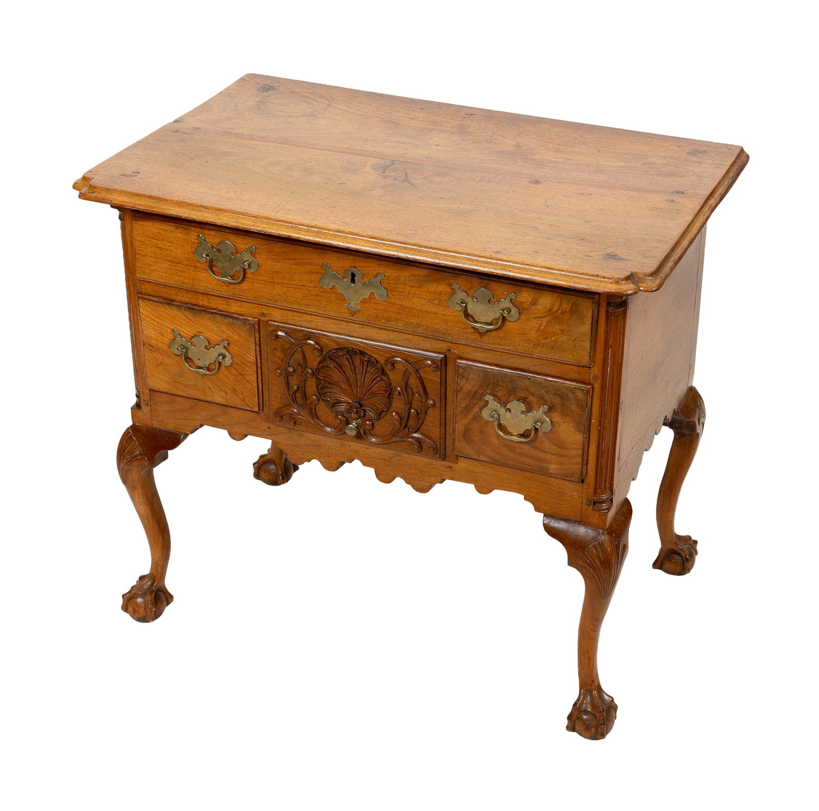 SUPERIOR PHILADELPHIA CHIPPENDALE WALNUT LOWBOY Circa 1750-1770 Height 29". Width 33.5". Depth (1 of 8)
