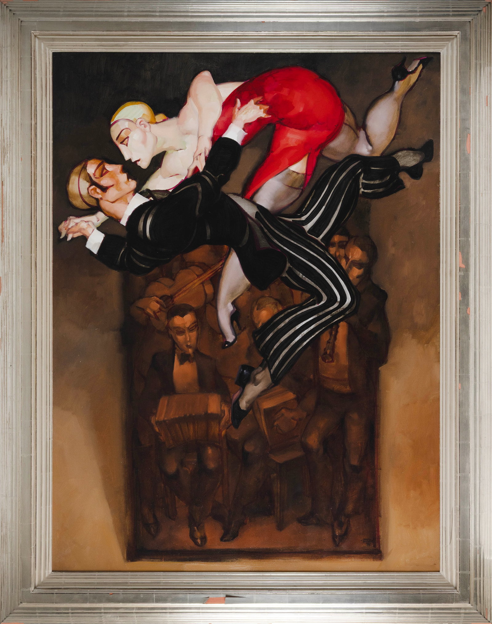 JUAREZ MACHADO (Brazil, 1941-), "Tango Noire et Rouge"., Oil on canvas, 51" x 38". Framed 60.5" x: JUAREZ MACHADO Brazil, 1941- "Tango Noire et Rouge". Signed and dated lower right "Juarez Machado Paris 1999". Titled verso. Oil on canvas, 51" x 38". Framed 60.5" x 48".
