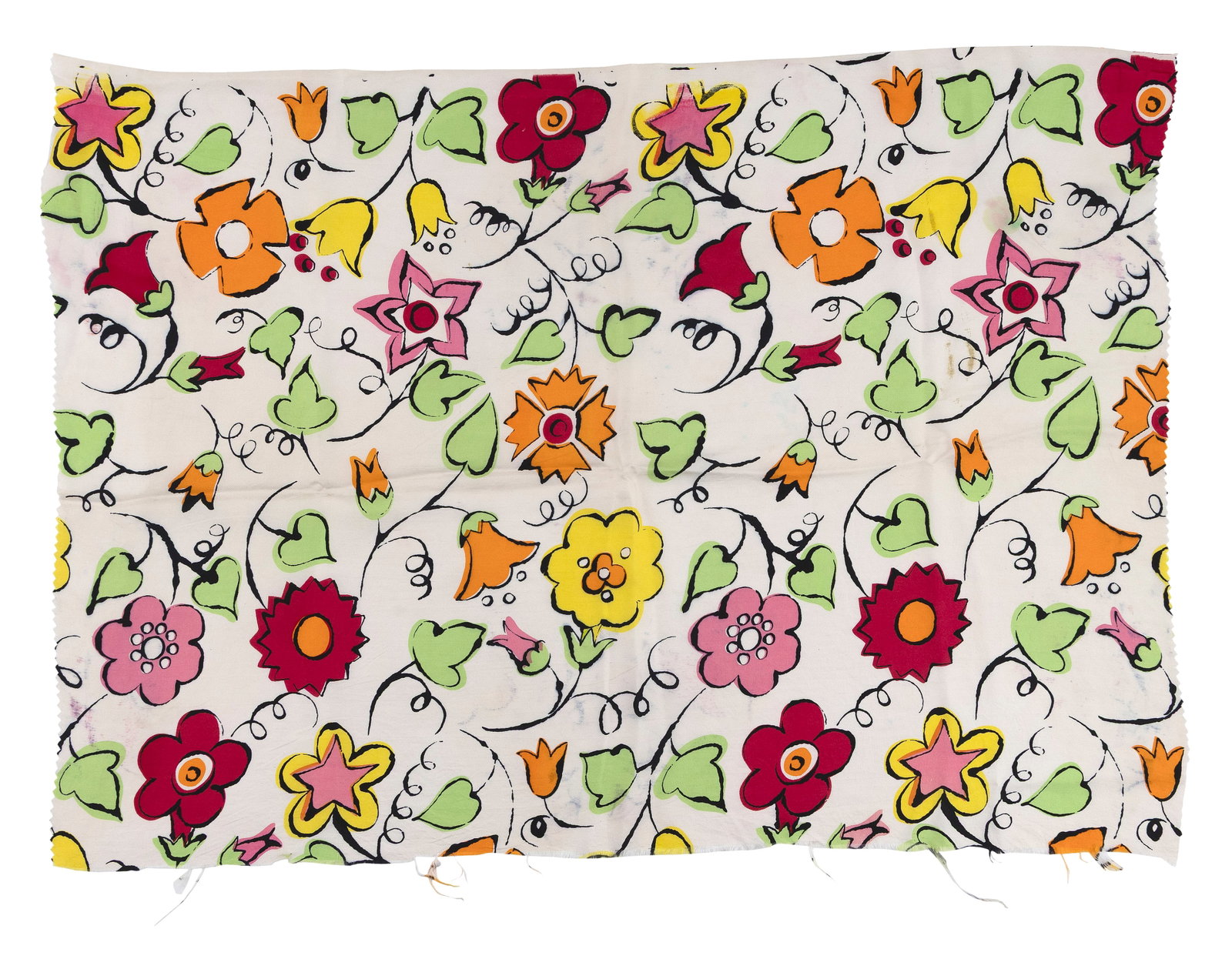 AFTER ANDY WARHOL (New York/Pennsylvania, 1928-1987), Floral design, circa 1958., Printed silk, (1 of 1)