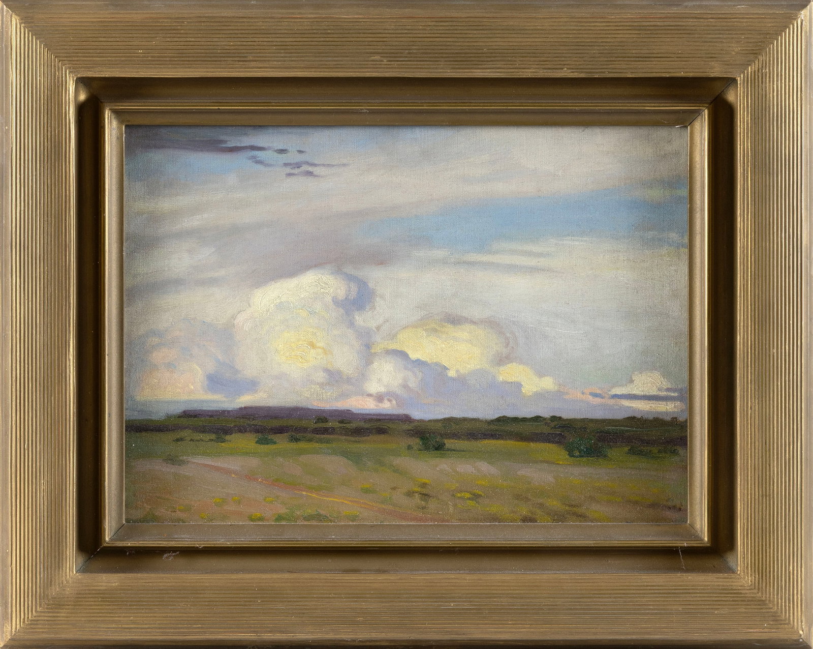 ERNEST MARTIN HENNINGS (Illinois/New Mexico, 1886-1956), Clouds over the plains., Oil on canvas, 10" (1 of 2)