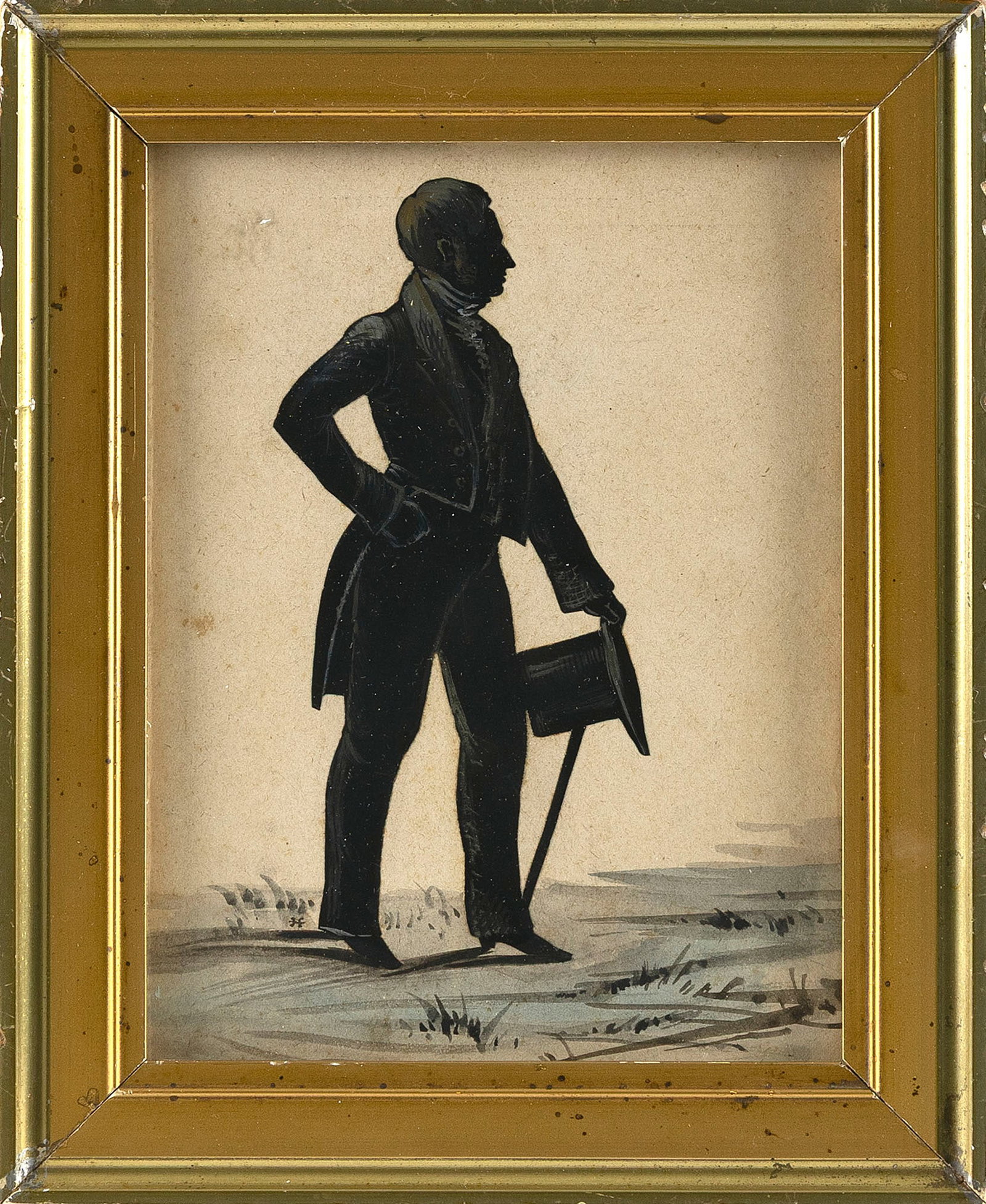 WILLIAM JAMES HUBBARD (England/Virginia, 1807-1862), "J. Osborn 1895 Boston Mass."., Silhouette with (1 of 1)