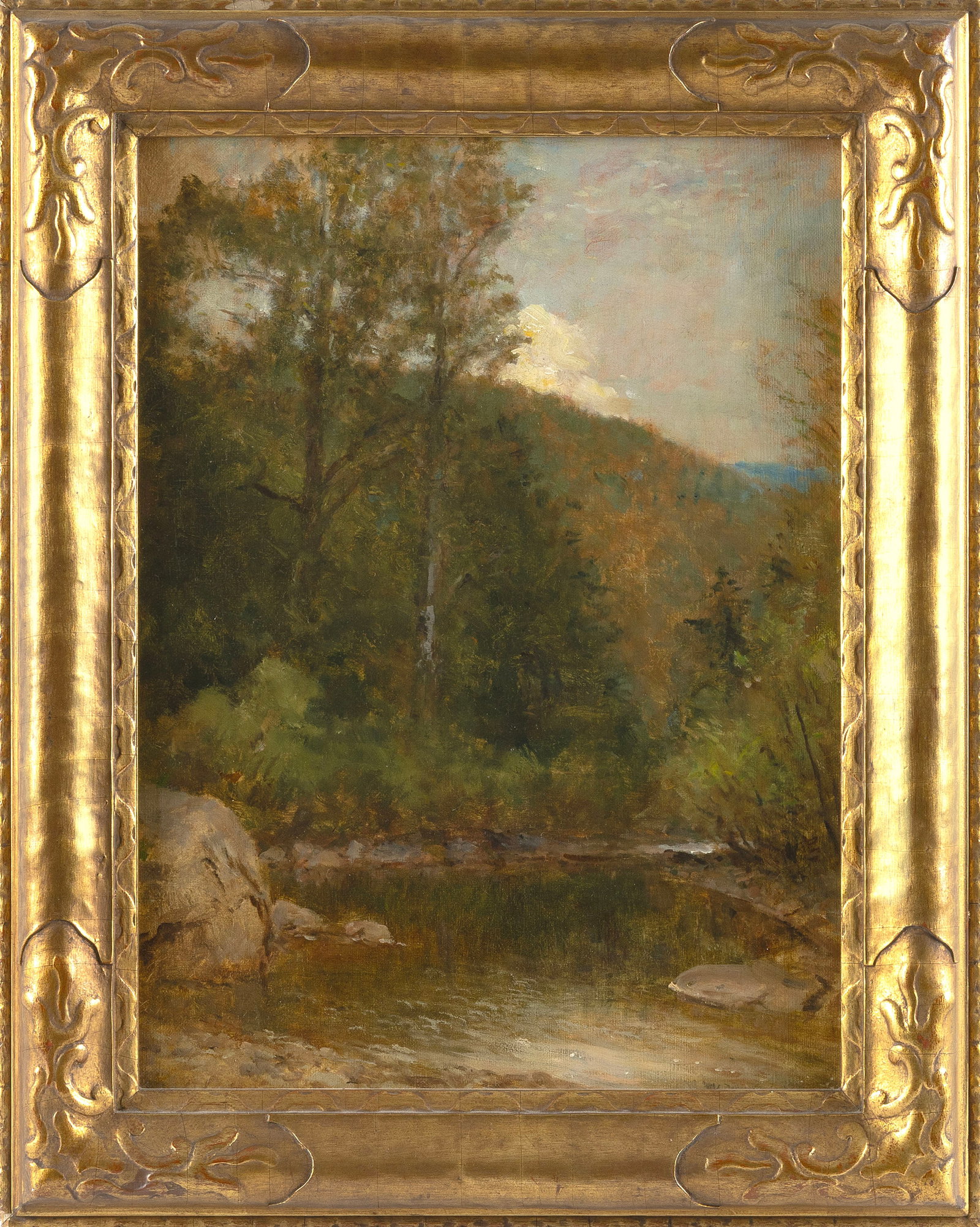WORTHINGTON WHITTREDGE (New Jersey/New York/Ohio, 1820-1910), "A Brook in the Mountains"., Oil on (1 of 1)