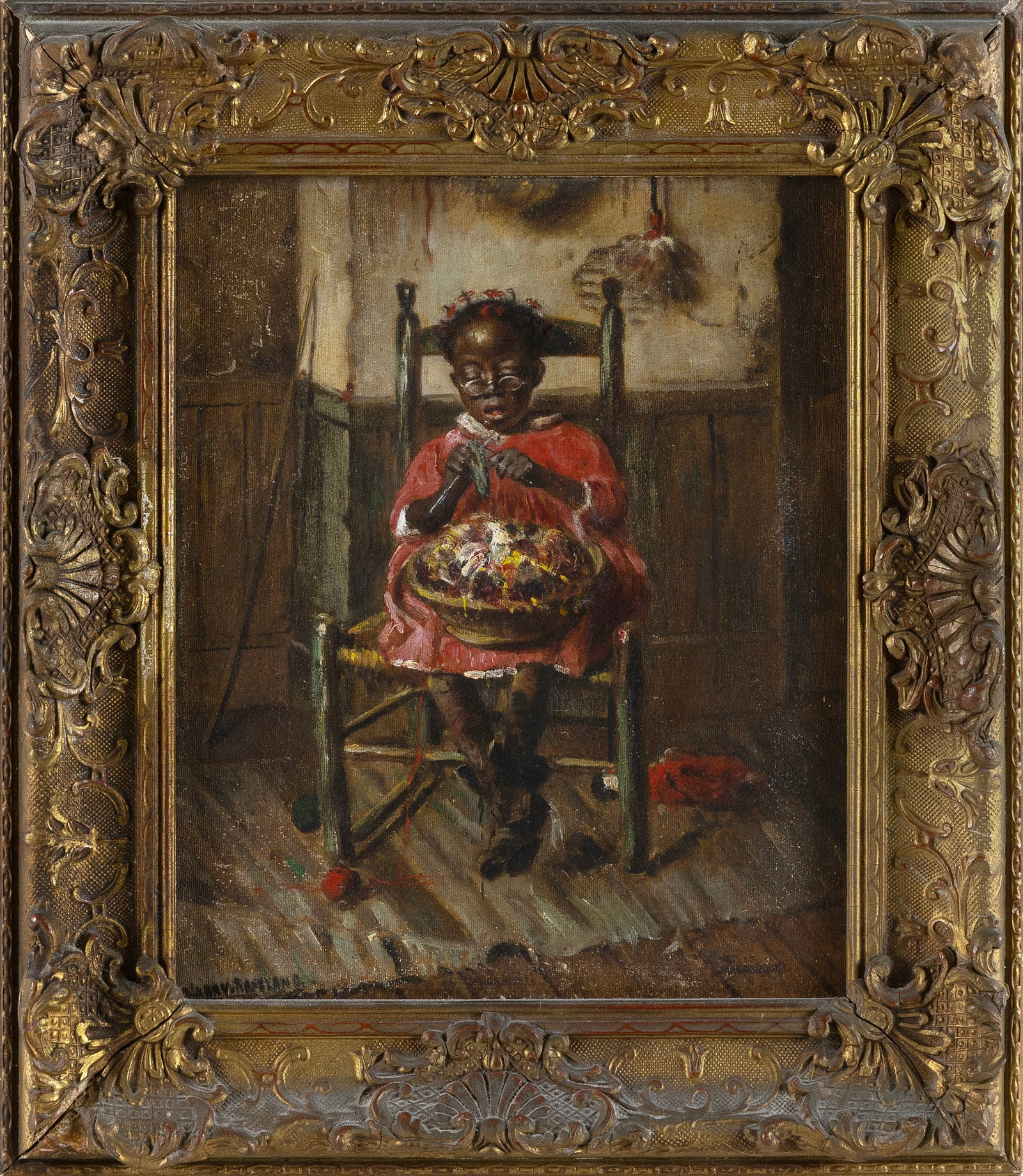 HARRY HERMAN ROSELAND (New York, 1866/68-1950), "Purl-One-Drop Two"., Oil on board, 11" x 9". Framed: HARRY HERMAN ROSELAND New York, 1866/68-1950 "Purl-One-Drop Two". Signed lower left "Harry Roseland". Oil on board, 11" x 9". Framed 15.5" x 13.5".