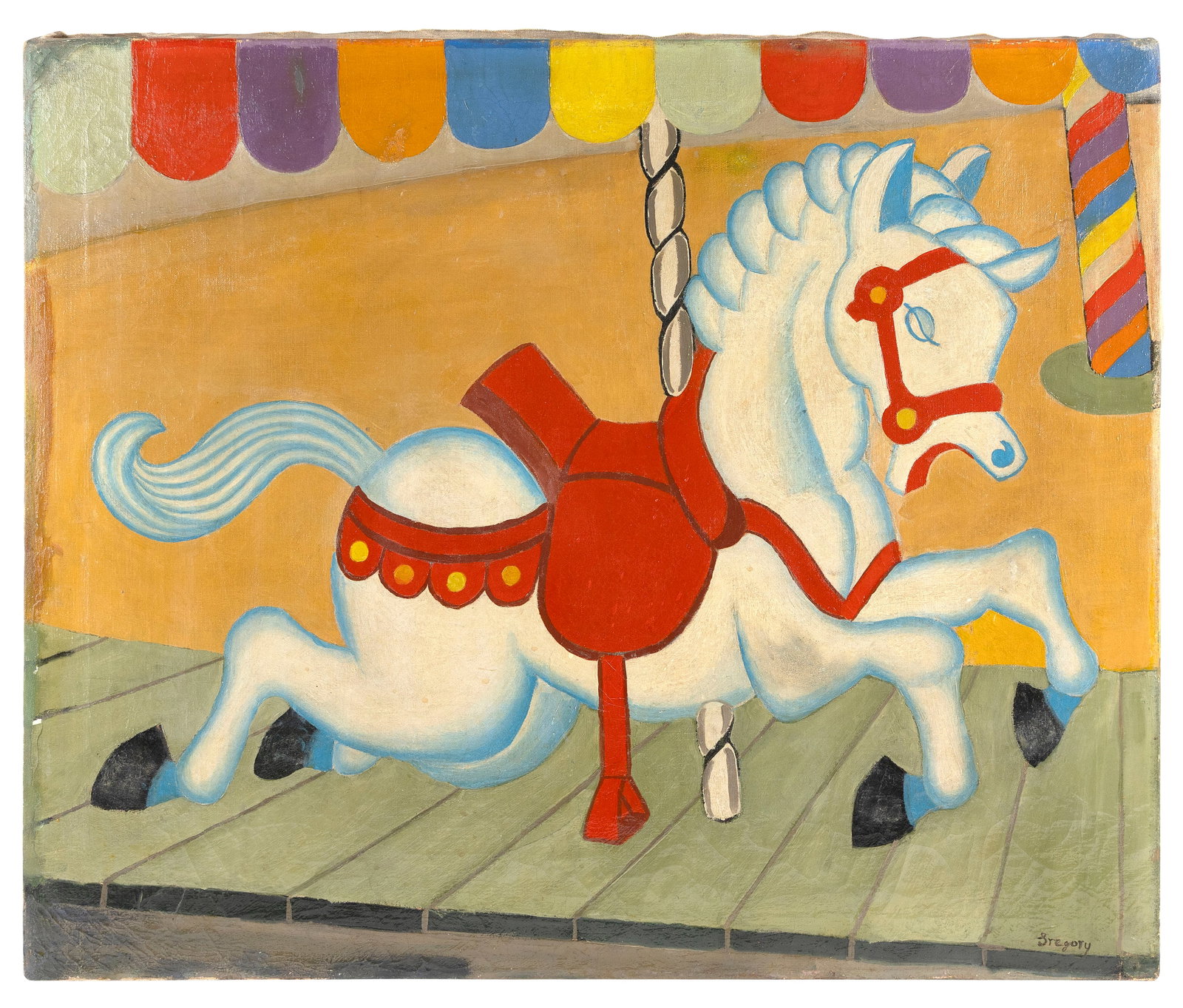 DOROTHY LAKE GREGORY (Massachusetts, 1893-1970), Carousel horse. (1 of 2)