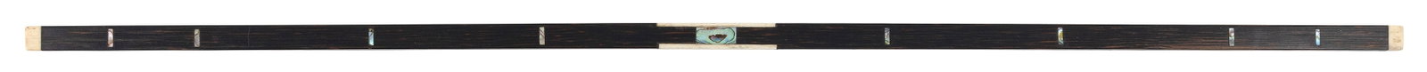 ROSEWOOD AND WHALE IVORY MEASURING STICK 19th Century Length 36".: ROSEWOOD AND WHALE IVORY MEASURING STICK 19th Century Rosewood stick with whale ivory caps and abalone hash marks. Length 36". Provenance: The Estate of Paul and Diane Madden, Sandwich, Massachusetts.