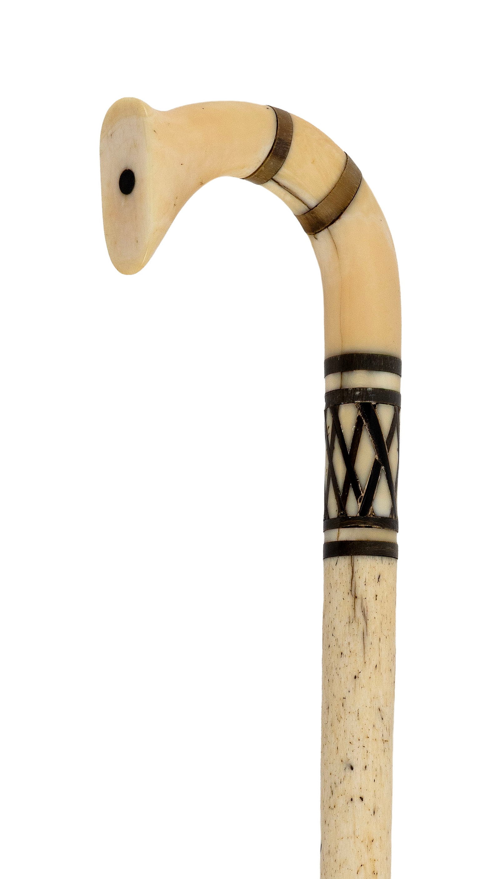 CROOK-HANDLED CANE 19th Century Length 35.75". (1 of 1)