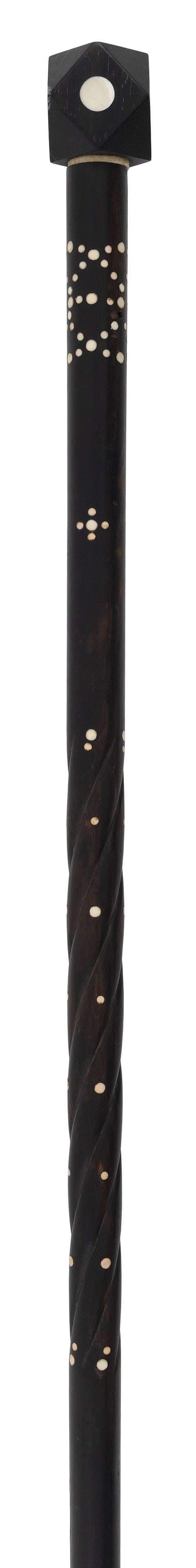 INLAID HARDWOOD CANE 19th Century Length 35.75". (1 of 1)