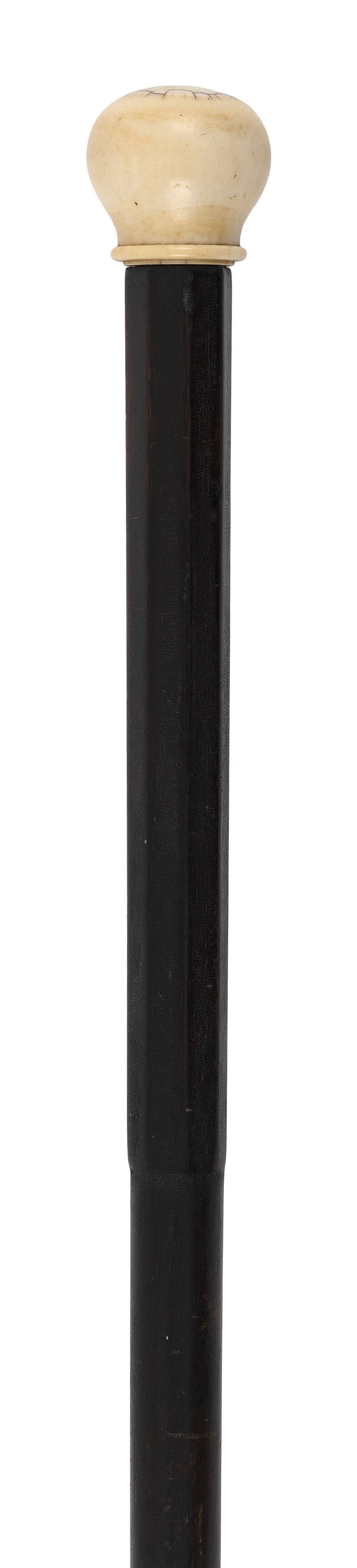 WHALE IVORY CANE 19th Century Length 37". (1 of 1)