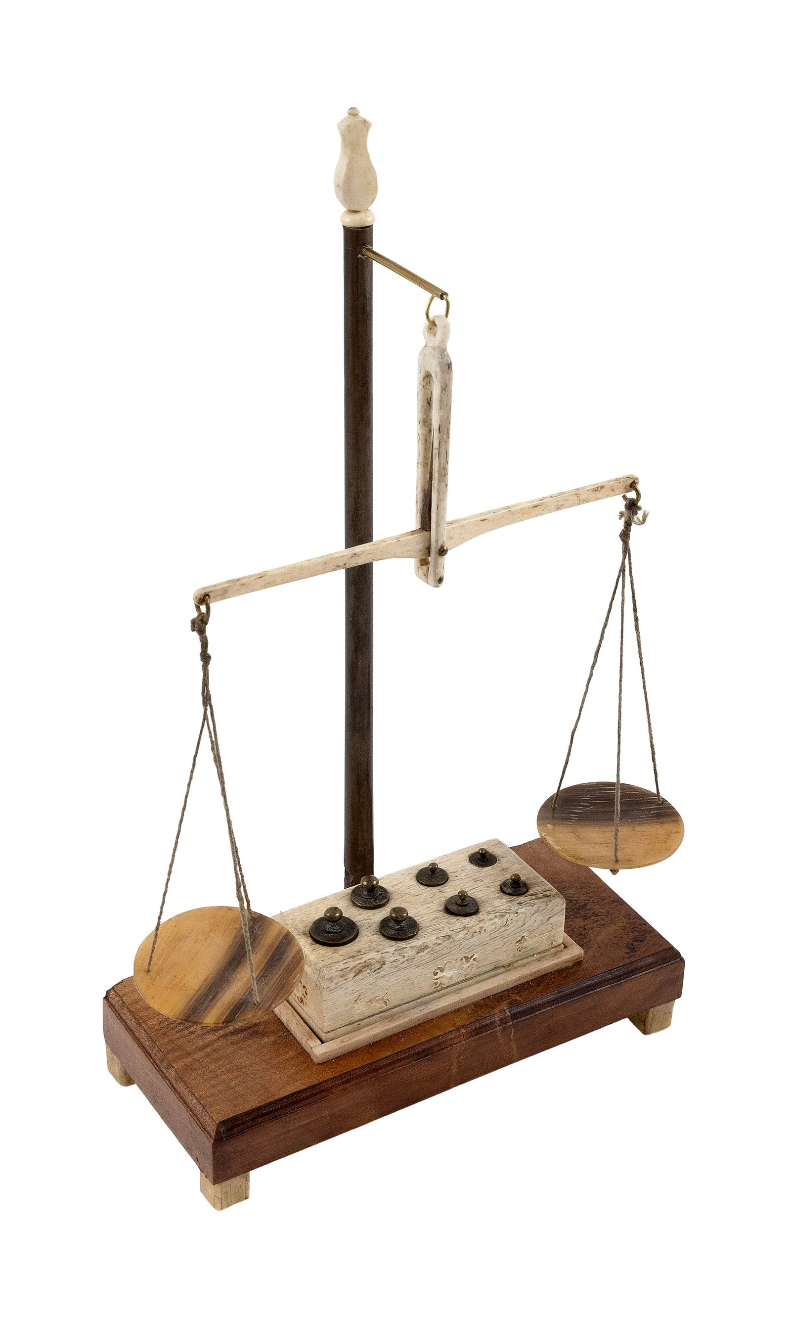RARE WHALEBONE BALANCE SCALE Mid-19th Century Height 11.5". Width 6.5". Depth 3". (1 of 1)