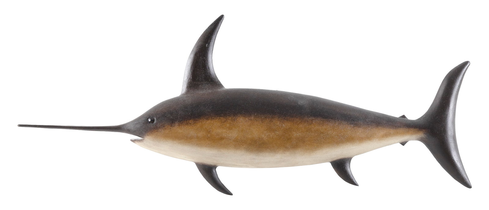 BRIAN MITCHELL CARVED AND PAINTED SWORDFISH PLAQUE Boone, North Carolina, Contemporary Height 14". (1 of 1)