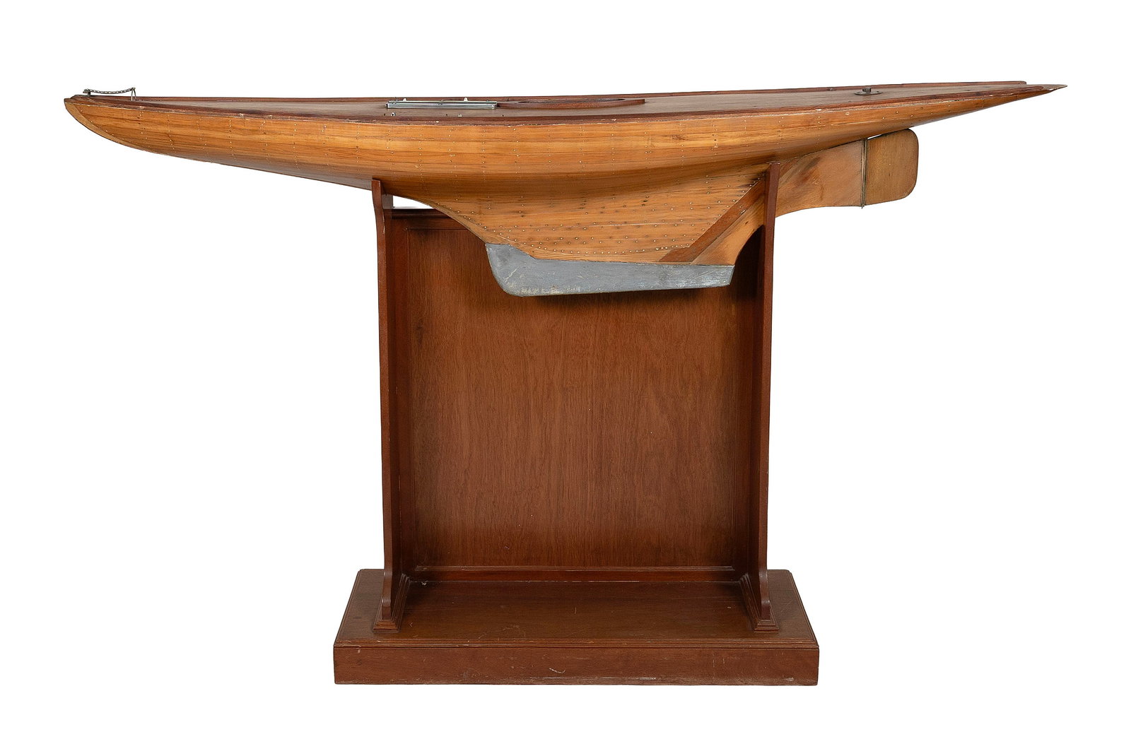 POND MODEL OF A RACING SLOOP First Half of the 20th Century Height on stand 48". Length approx. 82". (1 of 1)