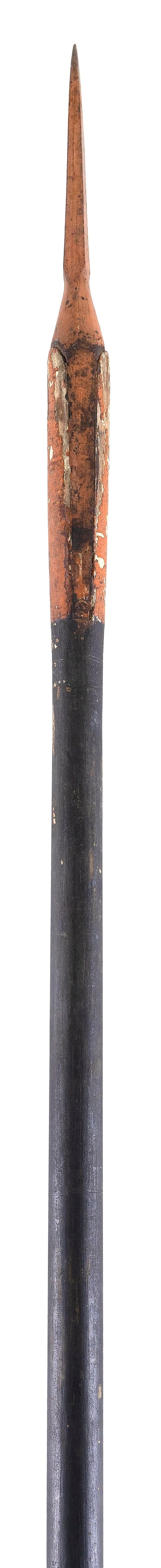 BOARDING PIKE Probably America, Late 18th/19th Century Length 95".: BOARDING PIKE Probably America, Late 18th/19th Century Iron pike on oak pole showing traces of red paint. Length 95". Provenance: Gift of John Templeman Coolidge to the Museum of Fine Arts, Boston, 19
