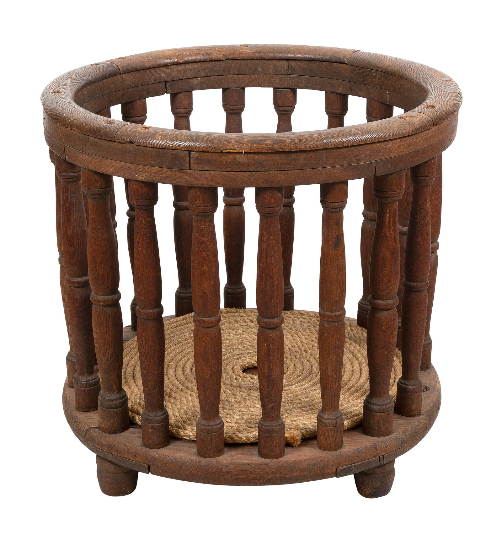 HALYARD TUB America, Circa 1850-1900 Height 24". Diameter 26.5". (1 of 2)