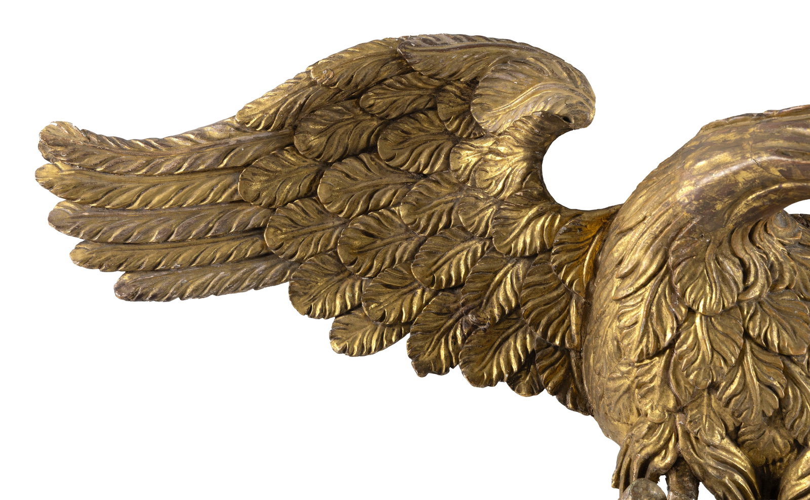 CARVED AND GILDED SPREAD-WING EAGLE PLAQUE 19th Century Length 36.5". - 6