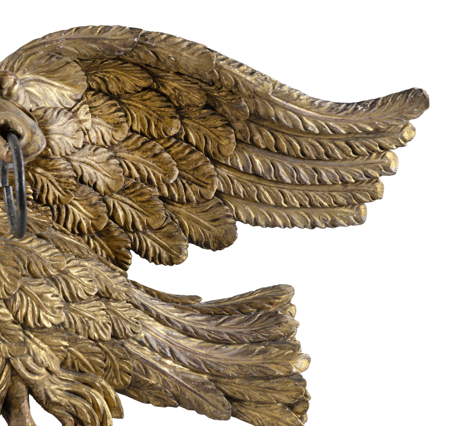 CARVED AND GILDED SPREAD-WING EAGLE PLAQUE 19th Century Length 36.5". - 7