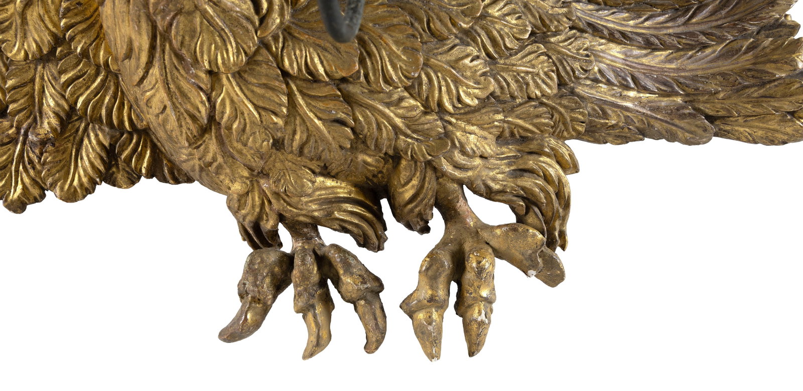 CARVED AND GILDED SPREAD-WING EAGLE PLAQUE 19th Century Length 36.5". - 8
