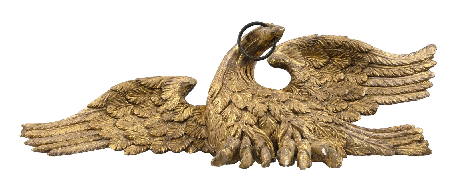 CARVED AND GILDED SPREAD-WING EAGLE PLAQUE 19th Century Length 36.5". - 9