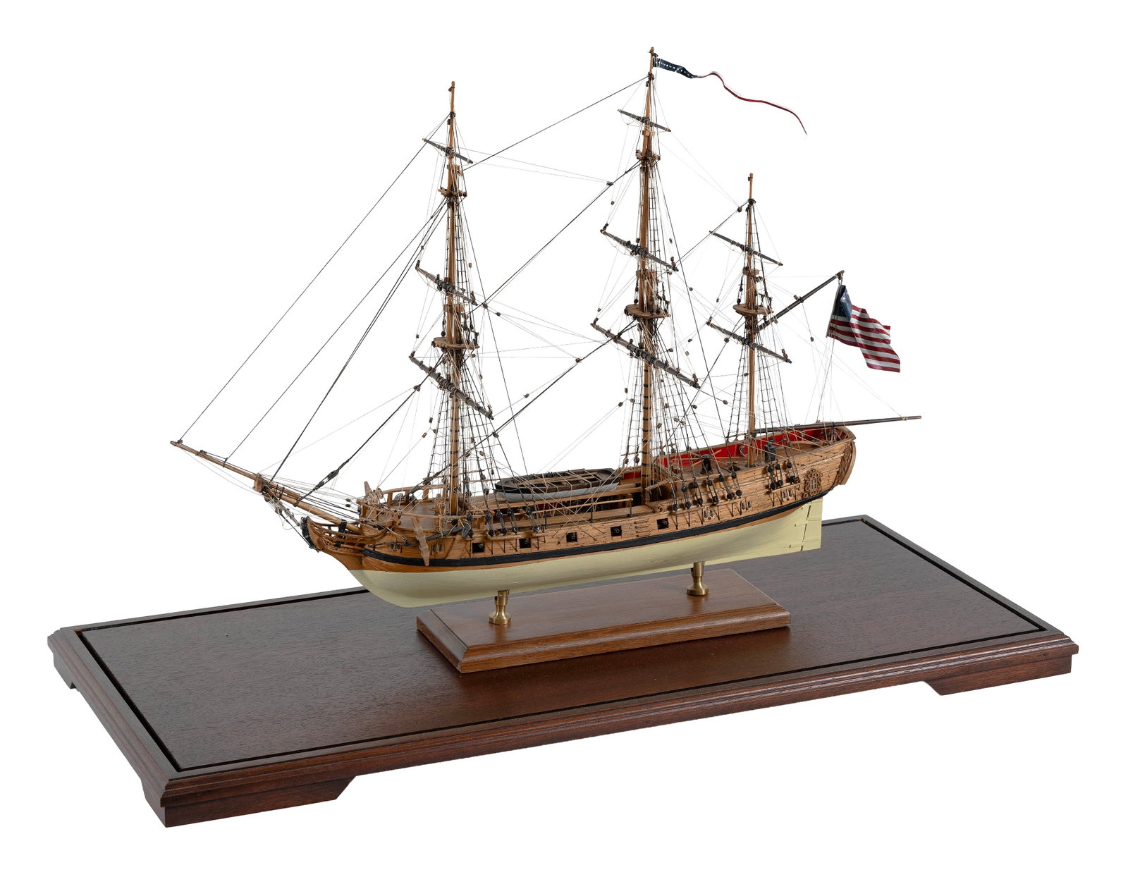 CASED MODEL OF THE GUNBOAT "RATTLESNAKE" 20th Century Model height 19". Length 25". Width 9". Case (1 of 1)
