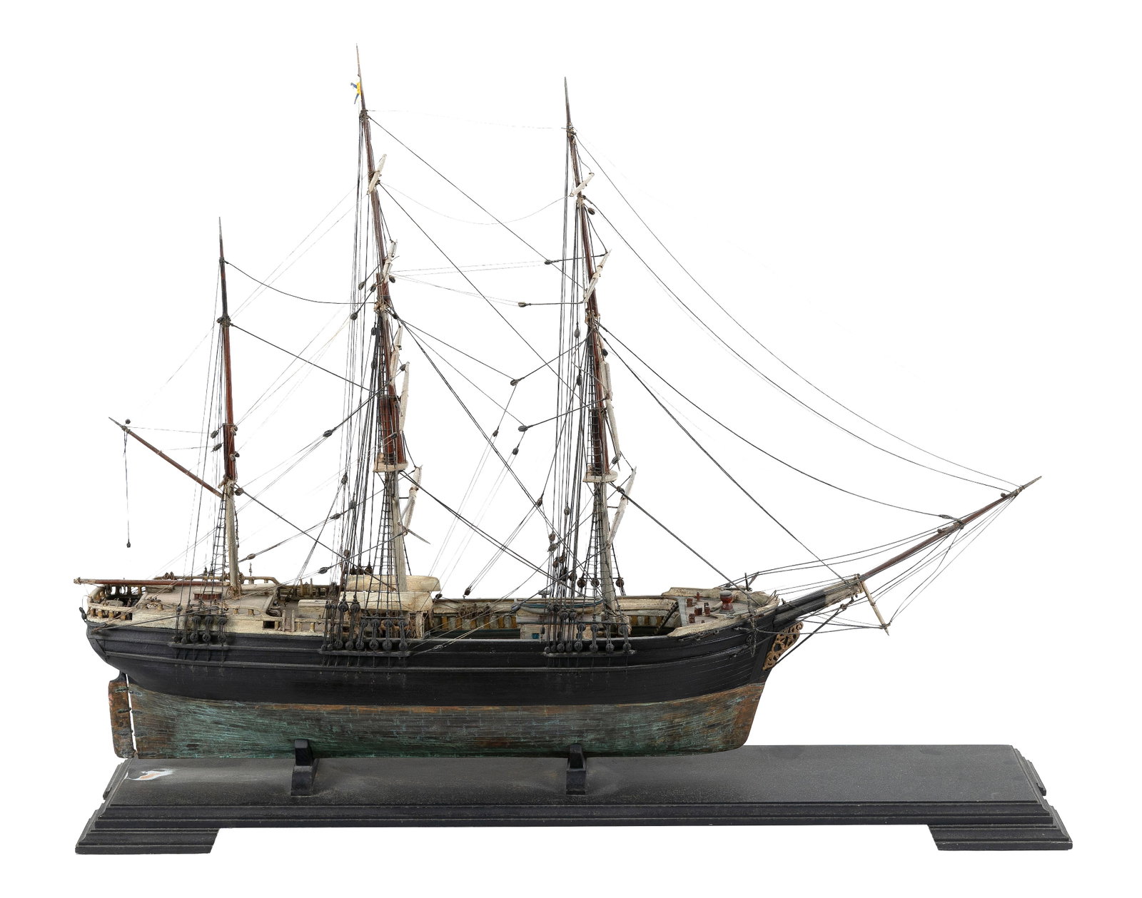 MODEL OF THE THREE-MASTED SHIP "EMMA IVES" Late 19th Century Height 30". Length 37". Width 12". (1 of 2)