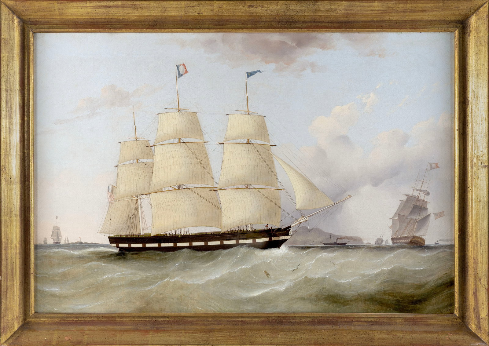 SAMUEL WALTERS (United Kingdom, 1811-1882), Portrait of the ship Pharsalia, 1844., Oil on canvas, (1 of 1)