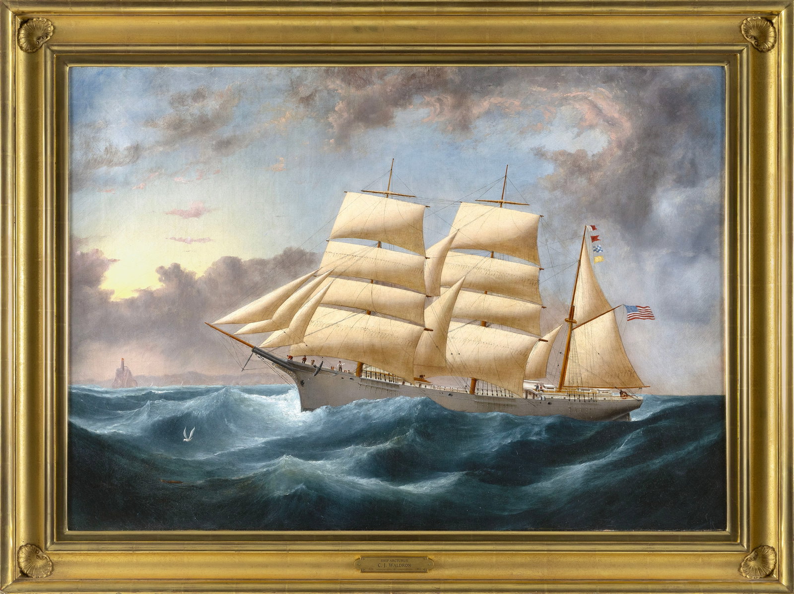 ATTRIBUTED TO CHARLES J. WALDRON (United Kingdom, 1836-1891), Ship Acturus., Oil on canvas, 30" x (1 of 1)