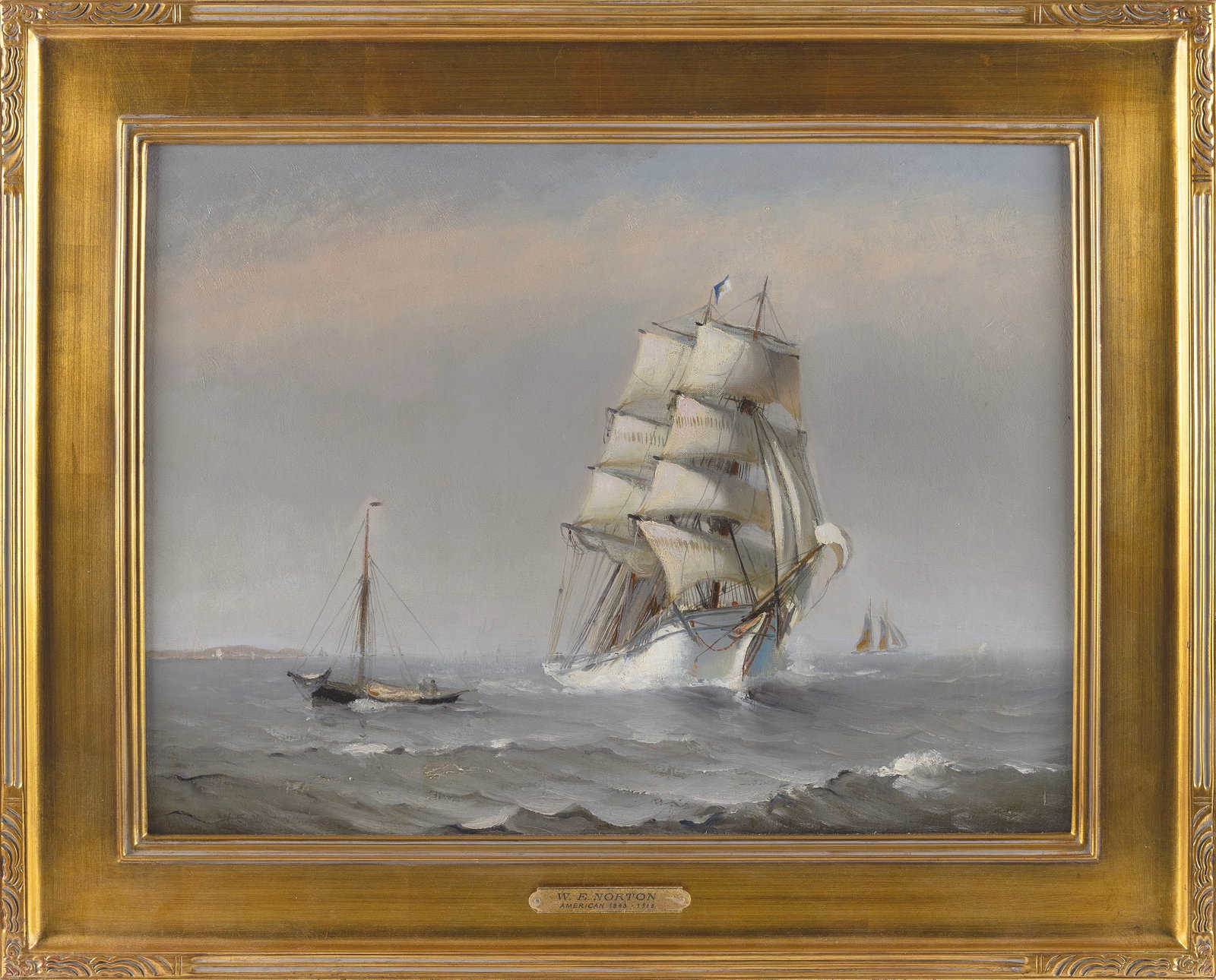 WILLIAM EDWARD NORTON (Massachusetts/United Kingdom, 1843-1916), Ships off the coast., Oil on (1 of 1)