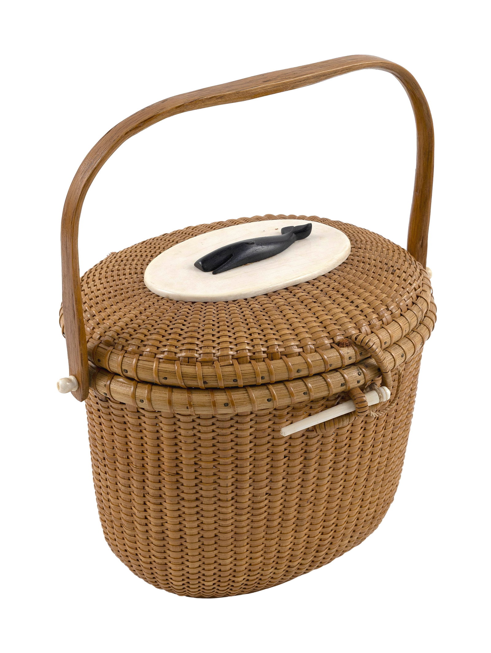 JOSE FORMOSO REYES NANTUCKET BASKET "FRIENDSHIP" PURSE Nantucket, Massachusetts, 1902-1980 Height (1 of 1)