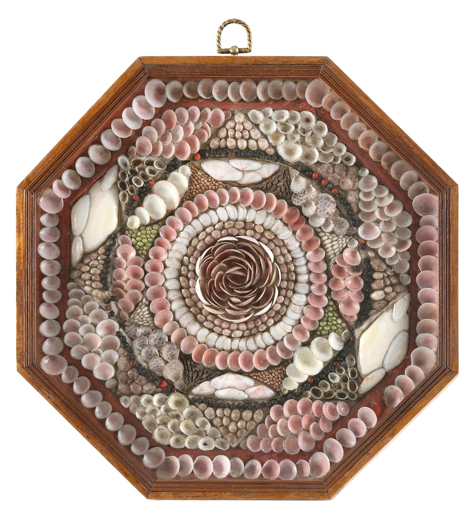 LARGE SAILOR'S VALENTINE Barbados, 19th Century Case width 13.75". (1 of 1)