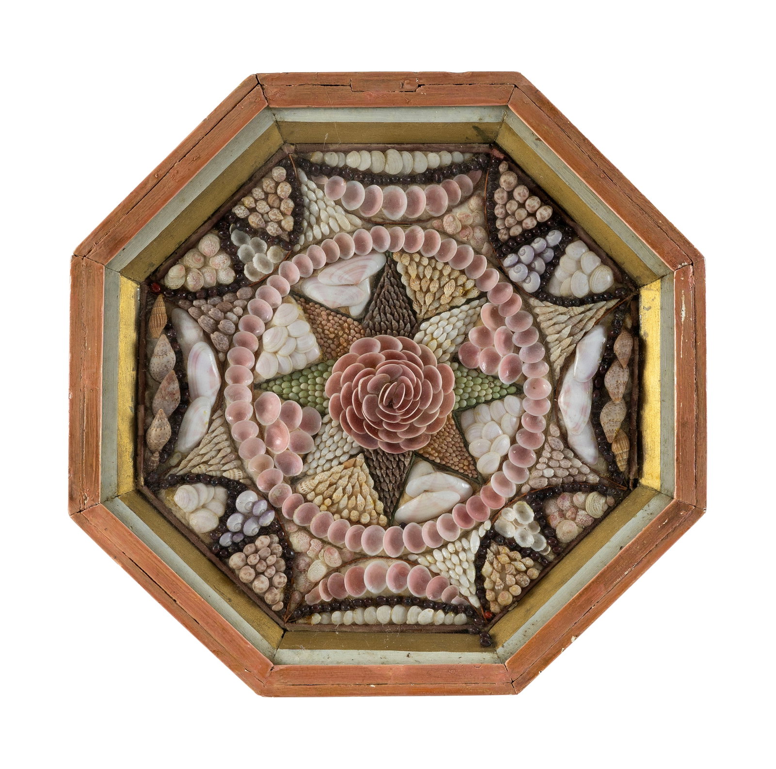 SAILOR'S VALENTINE Probably Barbados, Circa 1905 Case width 14.25". (1 of 1)