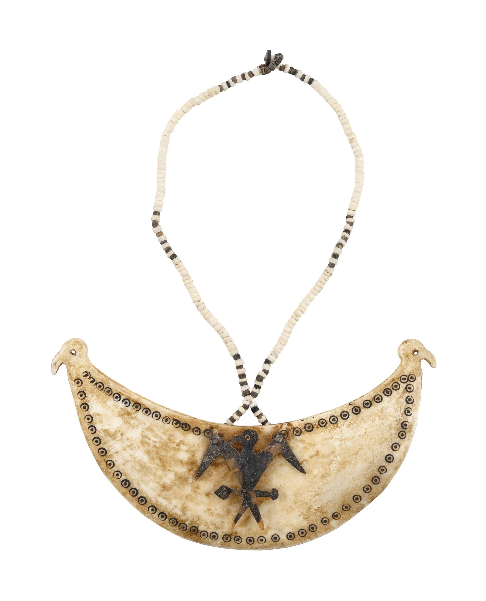 RARE SOLOMON ISLANDS PANBONE FRIGATEBIRD GORGET 19th Century Height 4.25". Width 8.25". (1 of 2)
