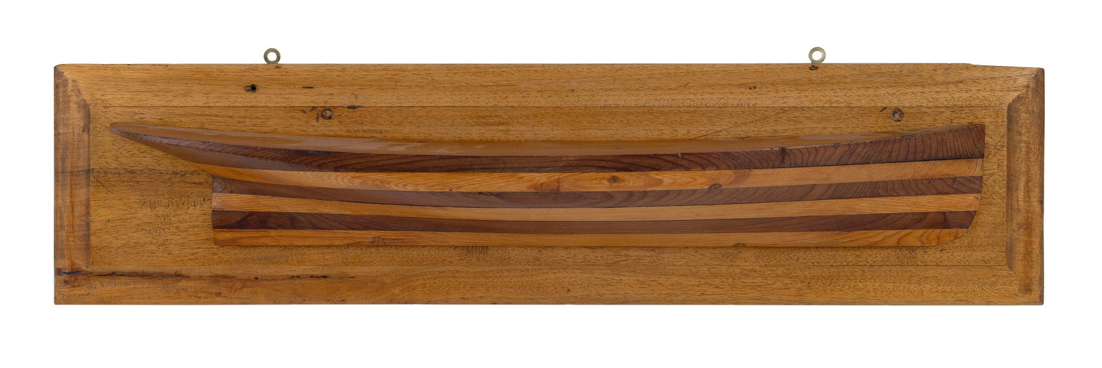 MOUNTED "BREAD AND BUTTER" BUILDER'S HALF HULL MODEL Late 19th/Early 20th Century Backboard 7" x (1 of 1)